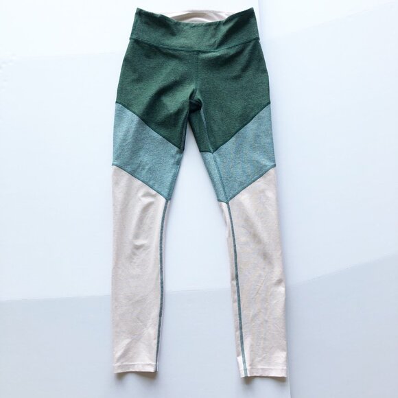 OUTDOOR VOICES Spring 7/8 Colorblock Green Pink Leggings Womens Small - Picture 3 of 8
